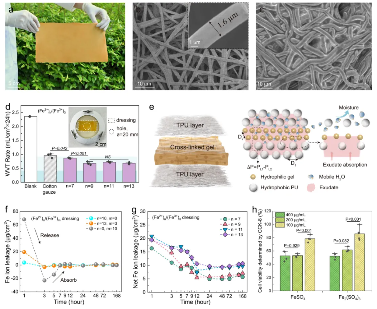 南洋理工大学魏磊教授团队 Nature子刊：用于智能伤口监测和加速愈合的纤维复合热原电池敷料